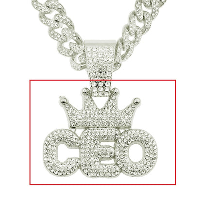 Iced Out CEO Crown Pendant