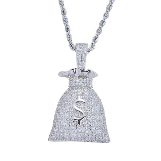 Iced Out Money Bag Pendant