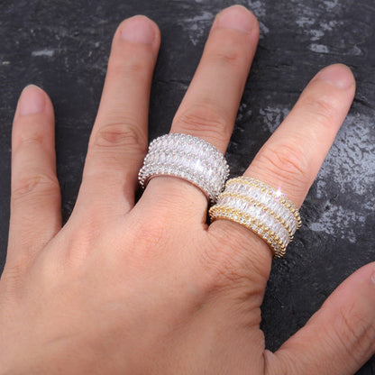 Iced Out Double Row Baguette Ring