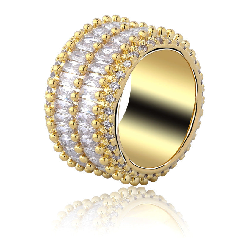 Iced Out Double Row Baguette Ring