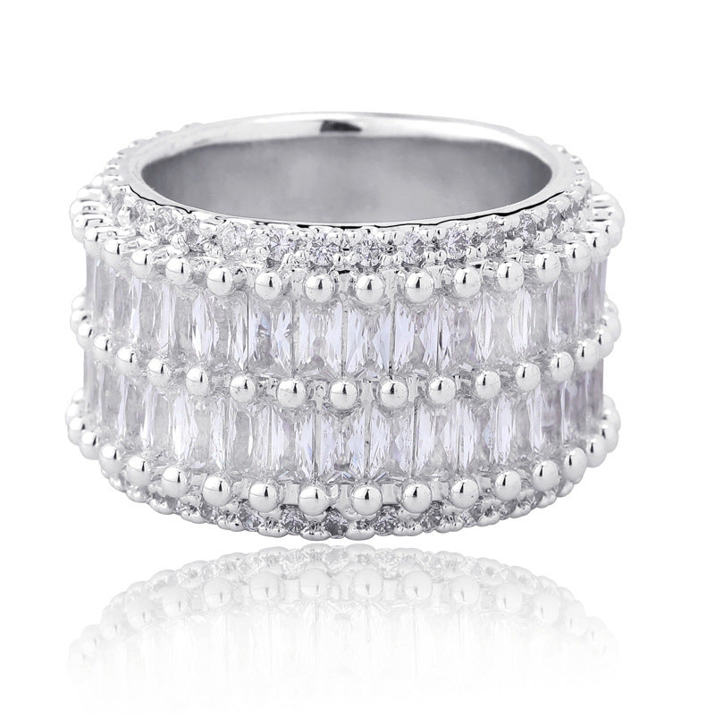 Iced Out Double Row Baguette Ring