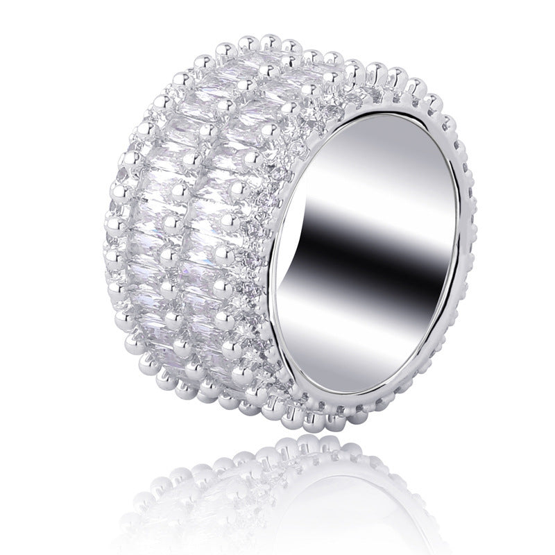 Iced Out Double Row Baguette Ring