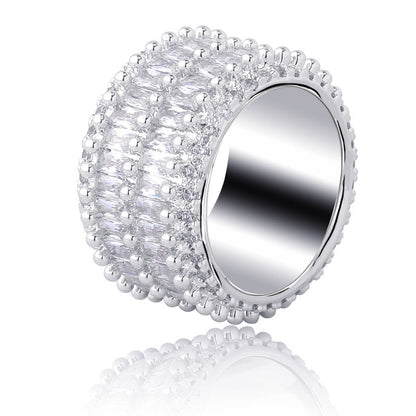 Iced Out Double Row Baguette Ring