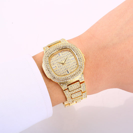 Iced Out Round Corners Watch