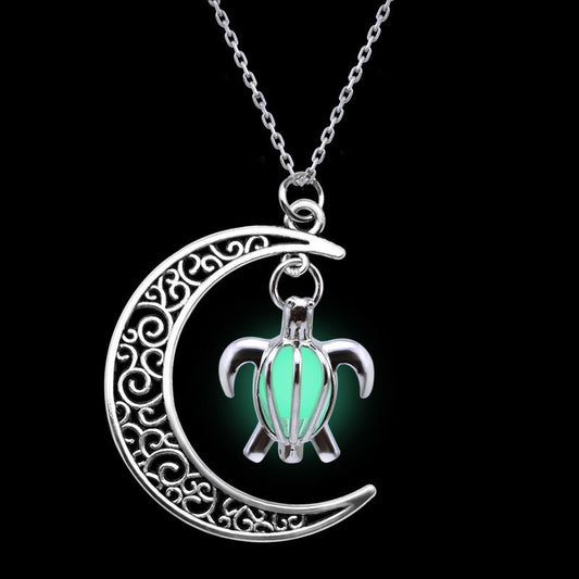 Luminous Turtle And Moon Pendant - DATNEWDRIP