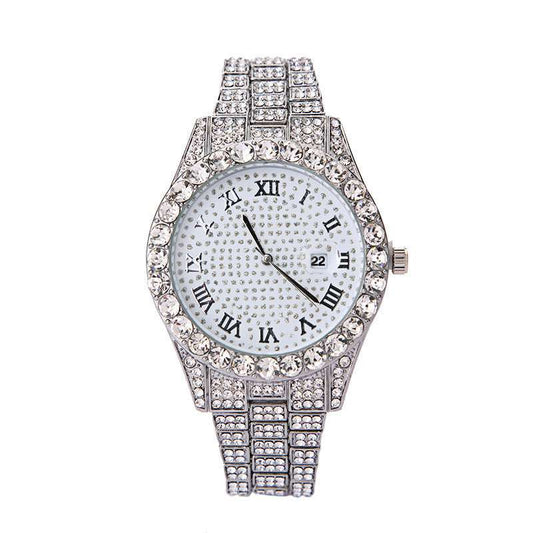 Iced Out Large Gem Hip Hop Watch