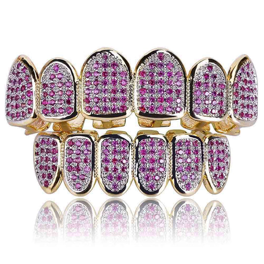 Iced Out Purple Gem Grillz - DATNEWDRIP