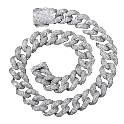 Iced Out 18mm Encrypted Bubble Cuban link Chain & Bracelet - DATNEWDRIP