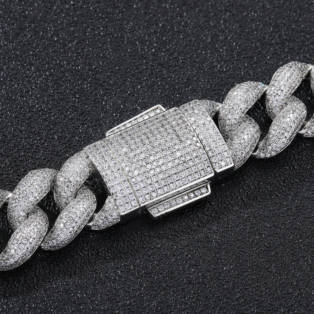 Iced Out 18mm Encrypted Bubble Cuban link Chain & Bracelet - DATNEWDRIP