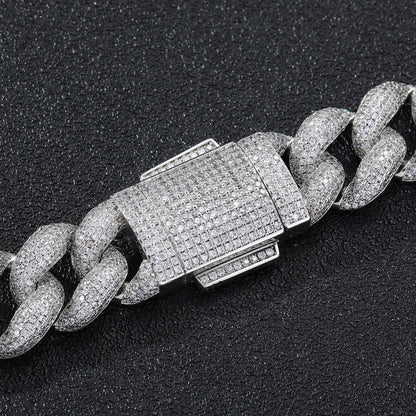 Iced Out 18mm Encrypted Bubble Cuban link Chain & Bracelet - DATNEWDRIP