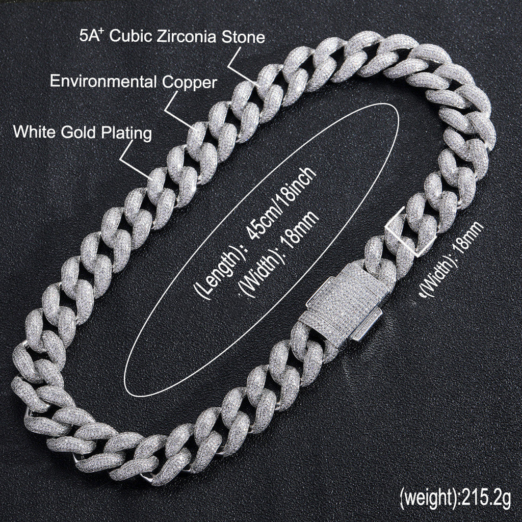 Iced Out 18mm Encrypted Bubble Cuban link Chain & Bracelet - DATNEWDRIP
