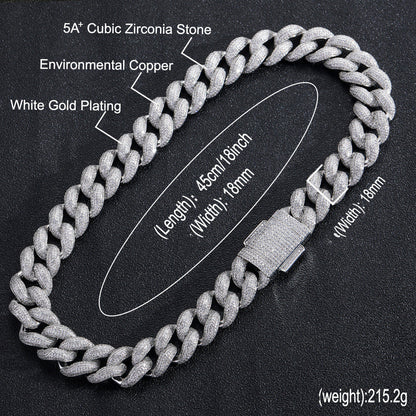 Iced Out 18mm Encrypted Bubble Cuban link Chain & Bracelet - DATNEWDRIP