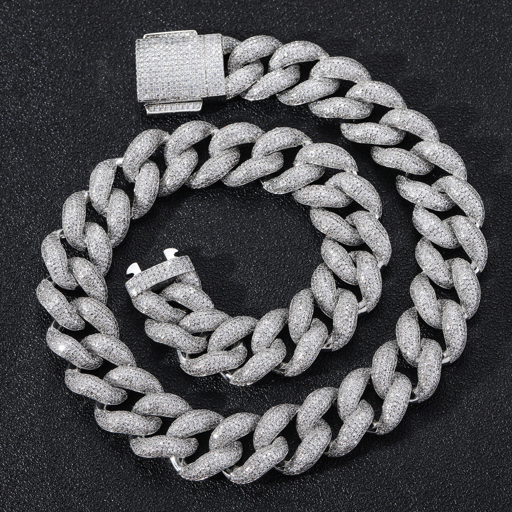 Iced Out 18mm Encrypted Bubble Cuban link Chain & Bracelet - DATNEWDRIP