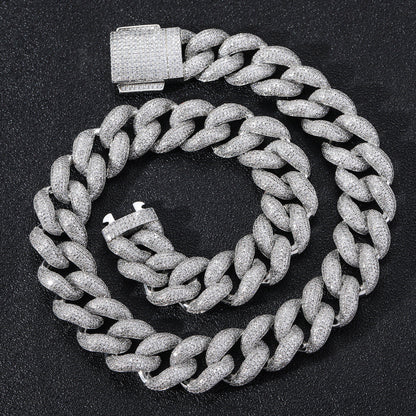 Iced Out 18mm Encrypted Bubble Cuban link Chain & Bracelet - DATNEWDRIP