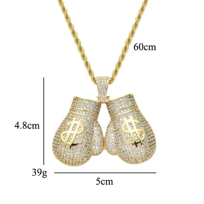 Iced Out Boxing Gloves Pendant - DATNEWDRIP