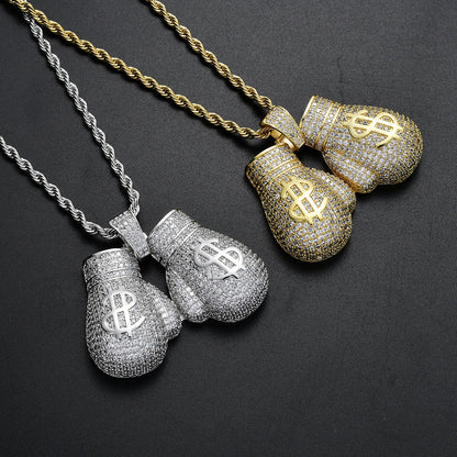 Iced Out Boxing Gloves Pendant - DATNEWDRIP