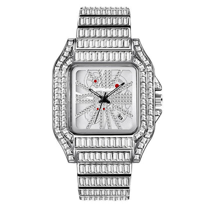 Iced Out Large Emeralds Watch