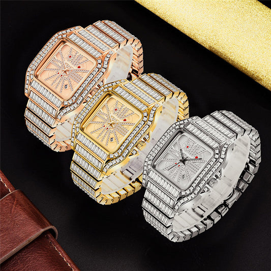 Iced Out Large Emeralds Watch