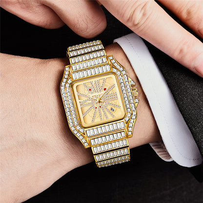 Iced Out Large Emeralds Watch