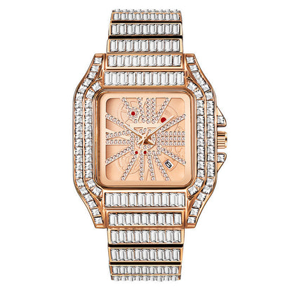 Iced Out Large Emeralds Watch