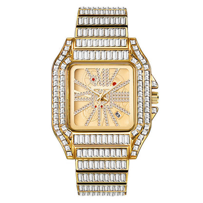 Iced Out Large Emeralds Watch