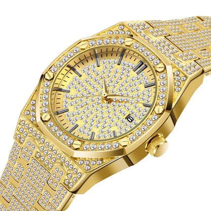 Iced Out Octagon Bolt Watch