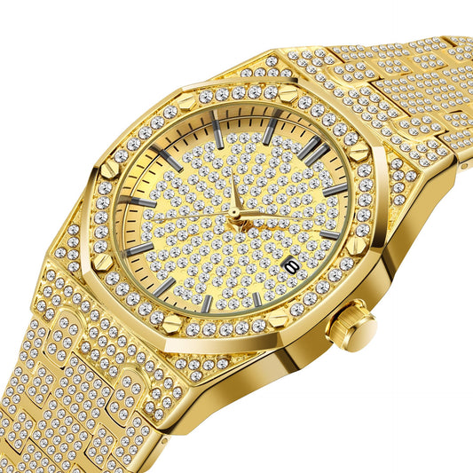 Iced Out Octagon Bolt Watch