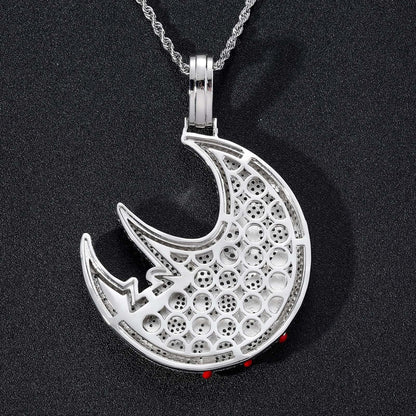 Iced Out Trippie Red Moon Pendant - DATNEWDRIP