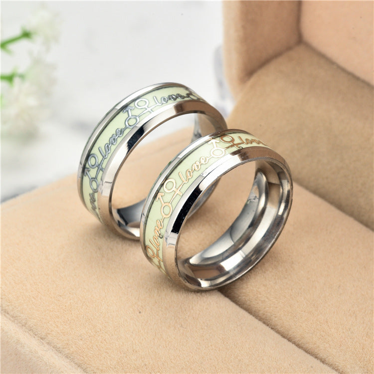 Luminous LOVE Titanium Steel Ring - DATNEWDRIP