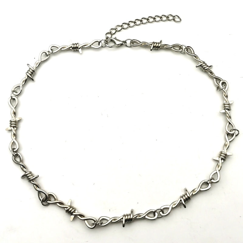 Barbwire Thorn Necklace Chain - DATNEWDRIP