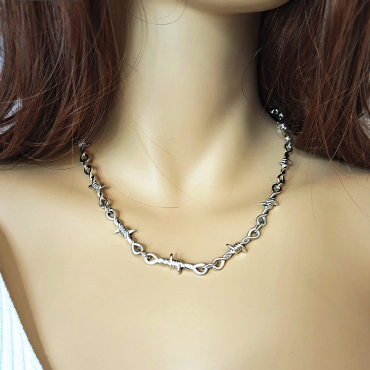 Barbwire Thorn Necklace Chain - DATNEWDRIP