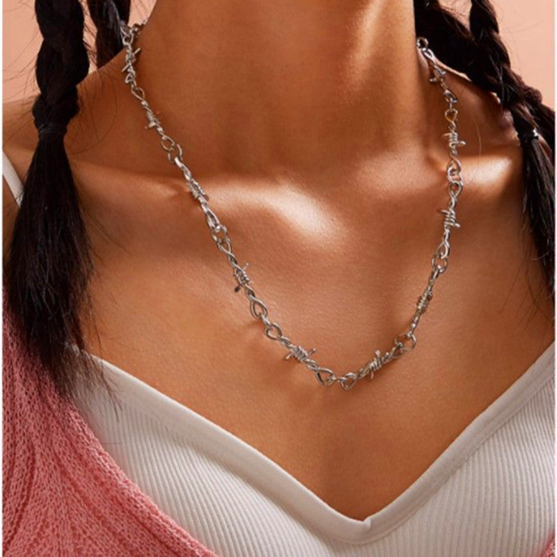 Barbwire Thorn Necklace Chain - DATNEWDRIP
