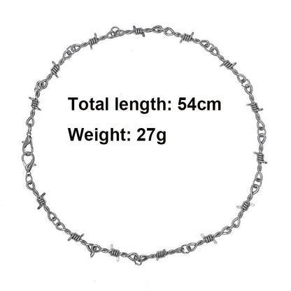 Barbwire Thorn Necklace Chain - DATNEWDRIP