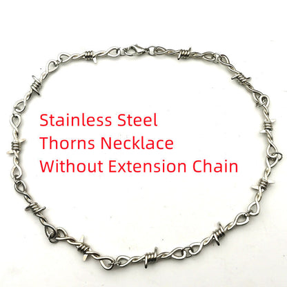 Barbwire Thorn Necklace Chain - DATNEWDRIP