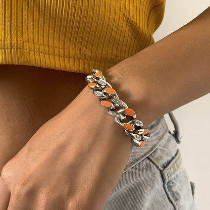 Iced Out Half Resin Blue/Orange Chain - DATNEWDRIP