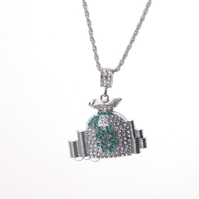 Hip Hop Money Bag & Coins Pendant