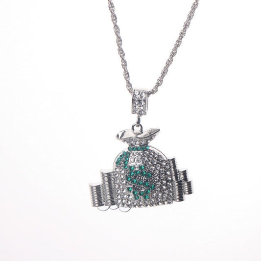 Hip Hop Money Bag & Coins Pendant
