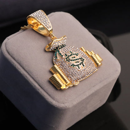 Hip Hop Money Bag & Coins Pendant