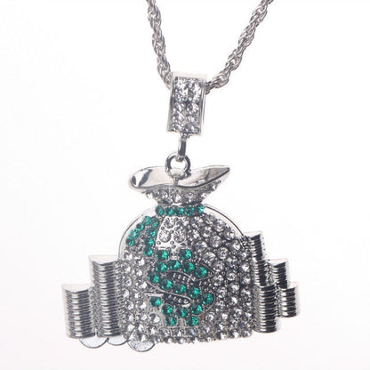 Hip Hop Money Bag & Coins Pendant