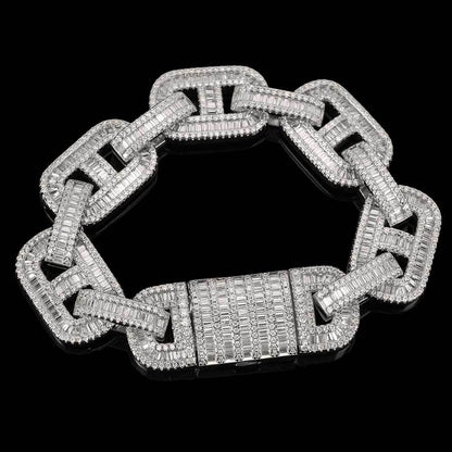 Iced Out 15mm Pig Nose Baguette Cuban Link Chain - DATNEWDRIP