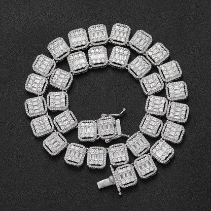 Iced Out 13mm Mixed Square Rock Candy Chain - DATNEWDRIP