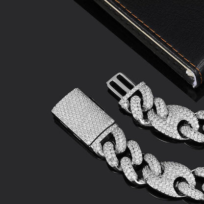Iced Out 20mm Three To One Pig Nose Bubble Chain Necklace 2