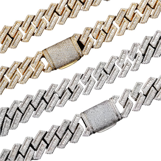 Iced Out 18mm Double Row Cuban Link Chain - DATNEWDRIP