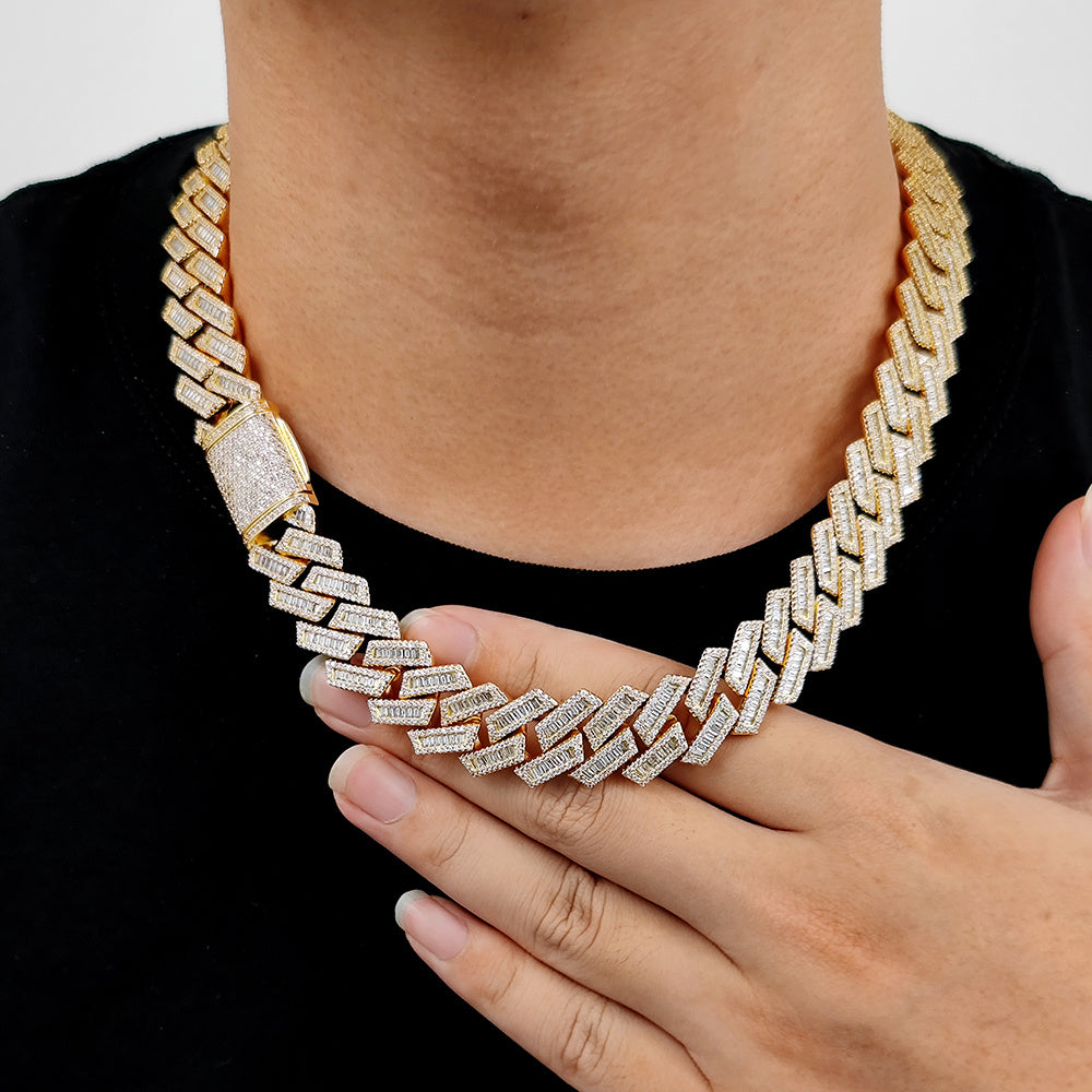 Iced Out 18mm Double Row Cuban Link Chain - DATNEWDRIP