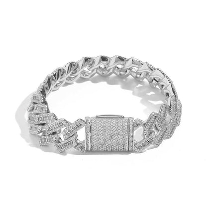 Iced Out 18mm Double Row Cuban Link Chain - DATNEWDRIP