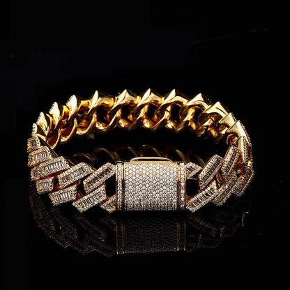 Iced Out 18mm Double Row Cuban Link Chain - DATNEWDRIP
