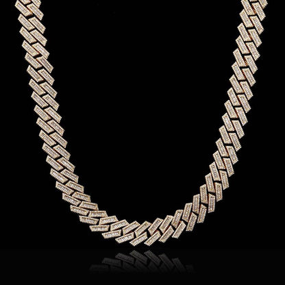 Iced Out 18mm Double Row Cuban Link Chain - DATNEWDRIP