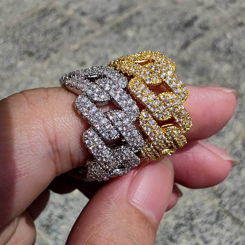 Iced Out 11mm Cuba Link Ring - DATNEWDRIP