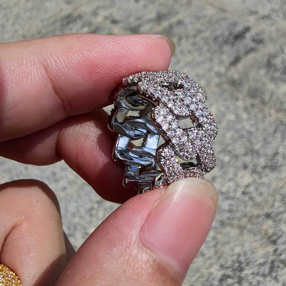 Iced Out 11mm Cuba Link Ring - DATNEWDRIP