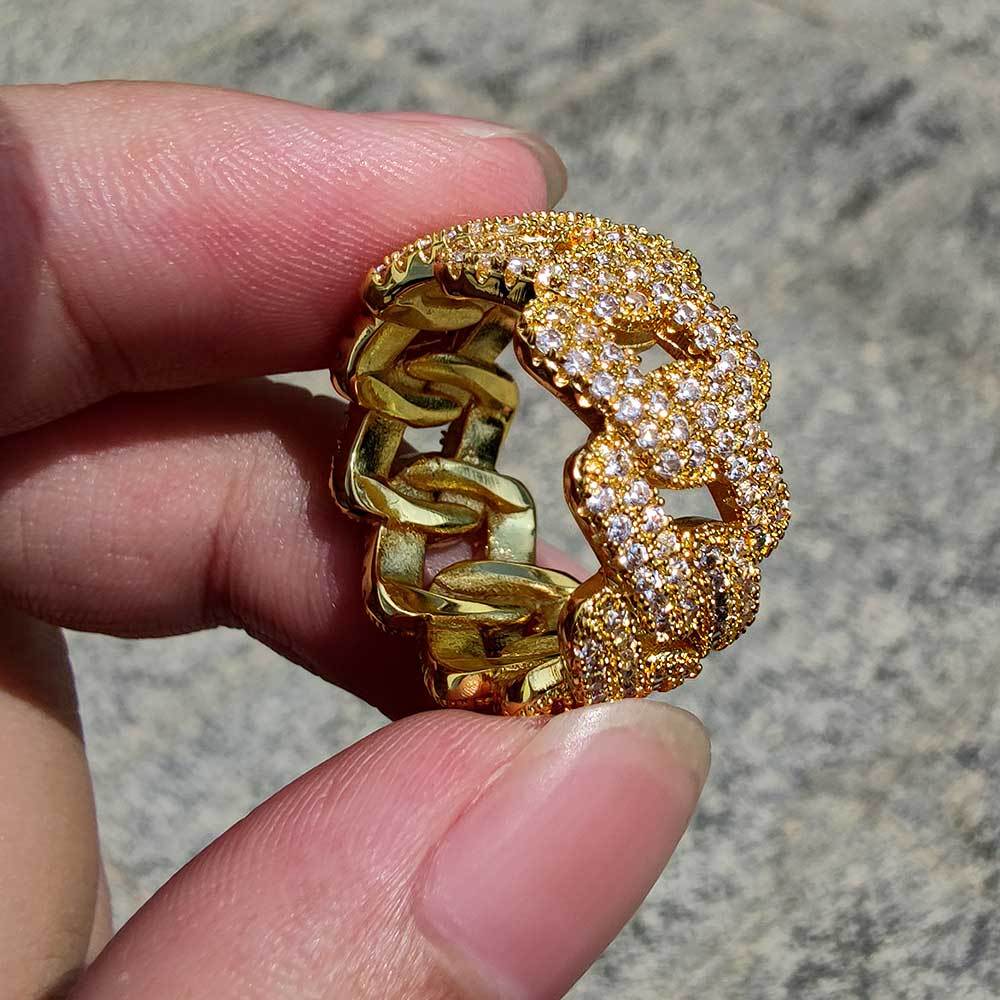Iced Out 11mm Cuba Link Ring - DATNEWDRIP